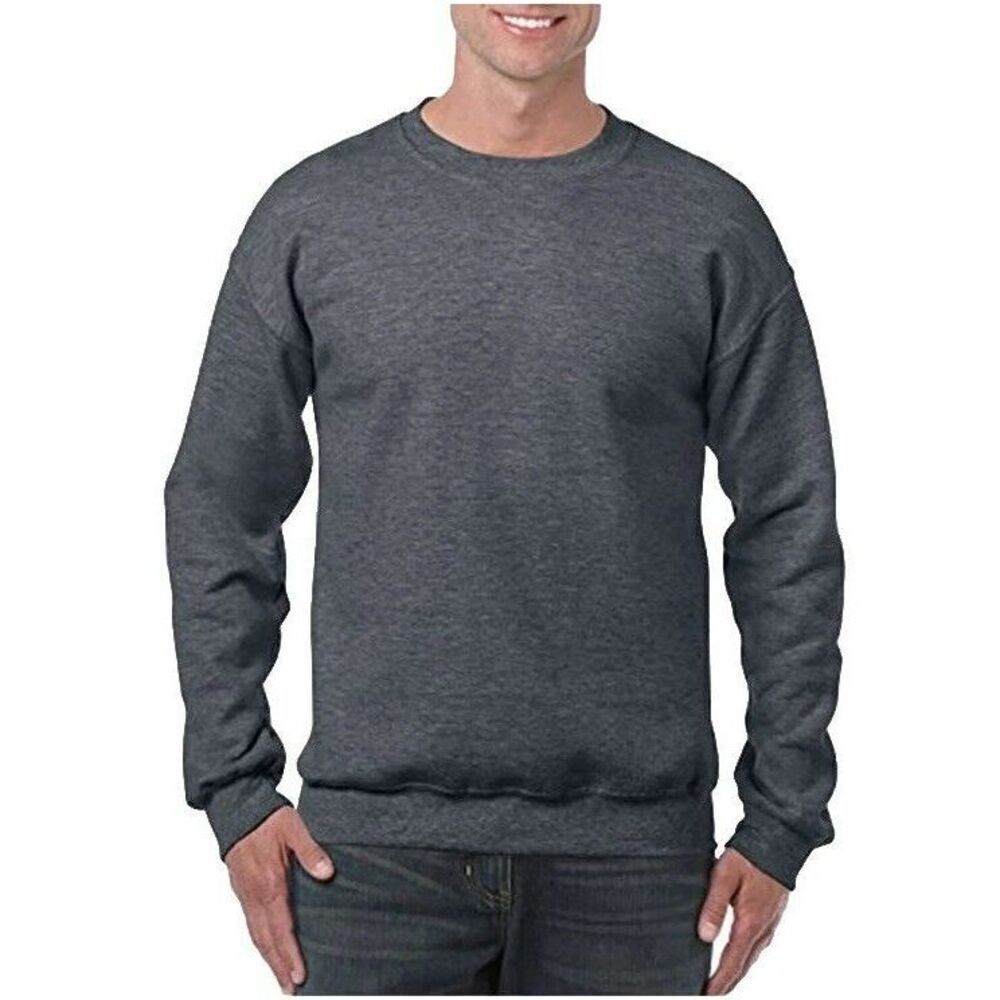 NEW Gildan Heavy Blend Grey Sweatshirt Crewneck Men Size XXL G 18000 Fast Ship